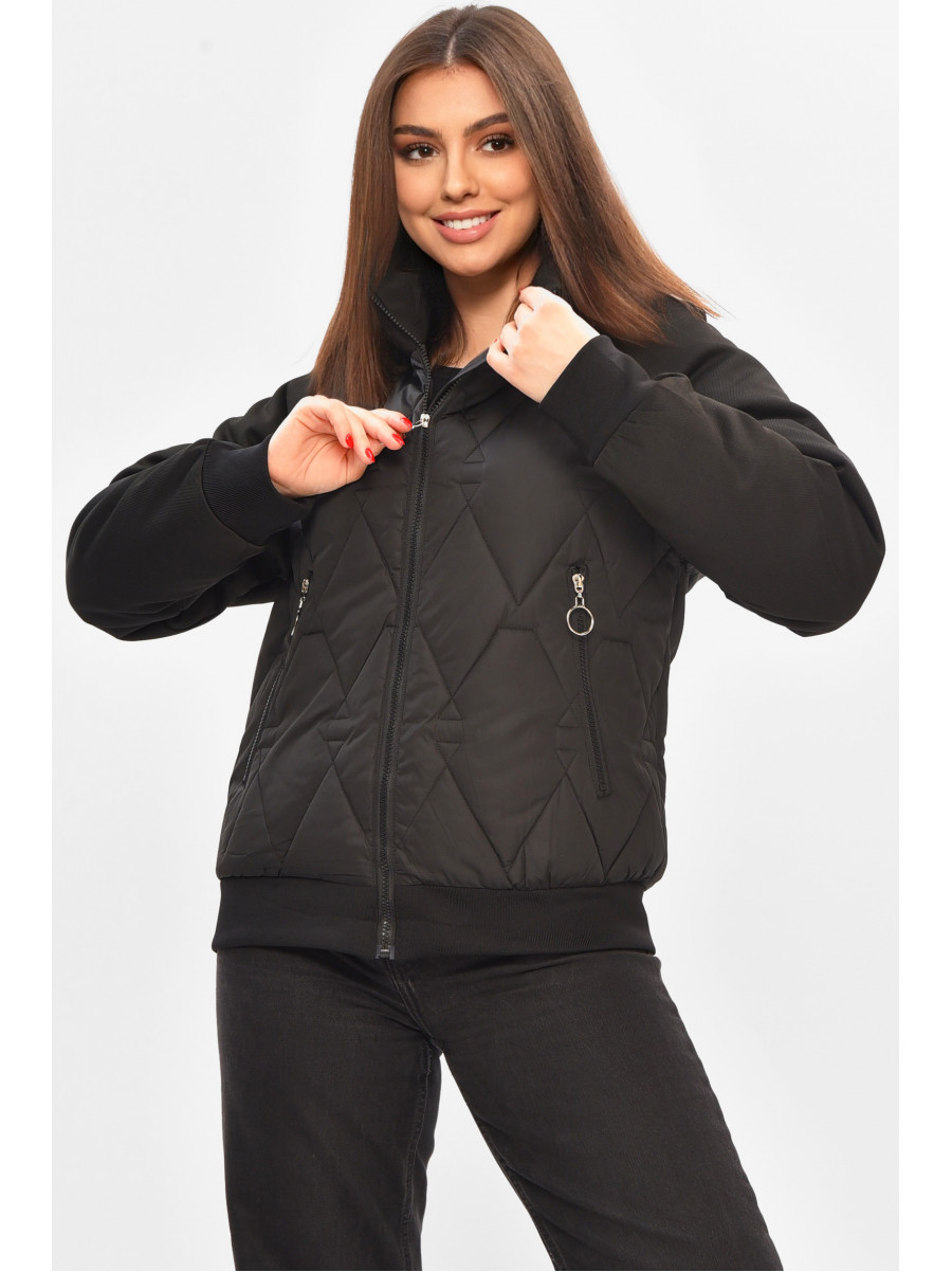 Куртка жіноча демісезонна чорного кольору 191 208505C
