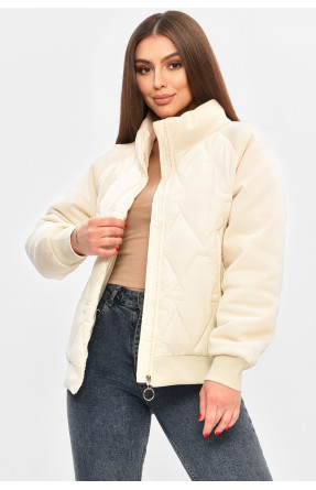 Куртка жіноча демісезонна молочного кольору 191 208506C