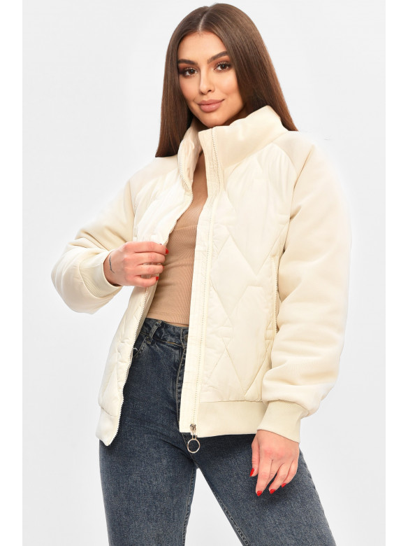 Куртка жіноча демісезонна молочного кольору 191 208506C