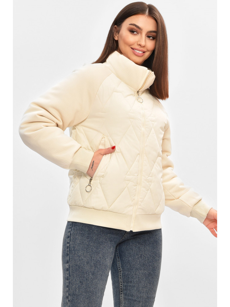 Куртка жіноча демісезонна молочного кольору 191 208506C