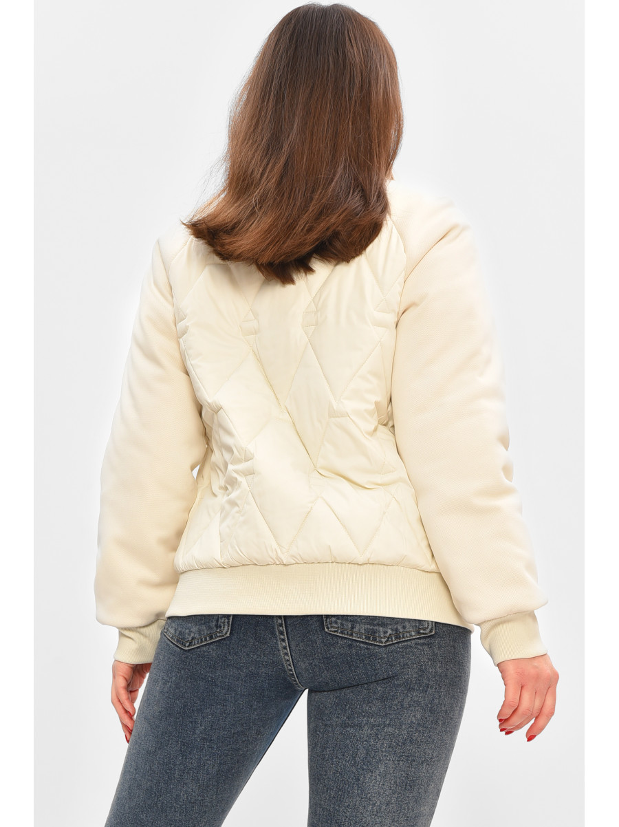 Куртка жіноча демісезонна молочного кольору 191 208506C