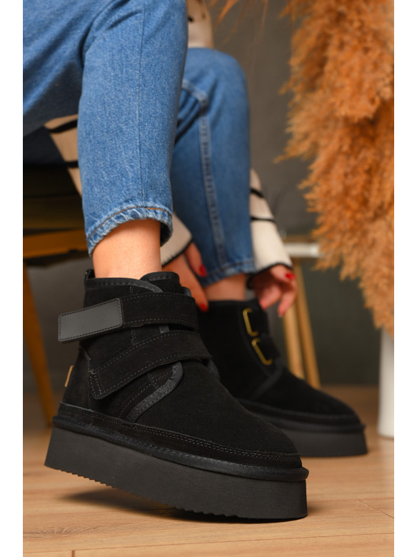 Угги женские на меху черного цвета 5510-1 208517C