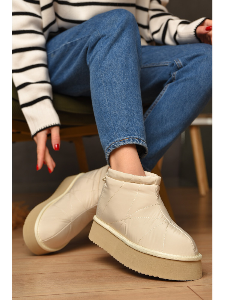 Угги женские на меху светло-бежевого цвета А808-13 208518C