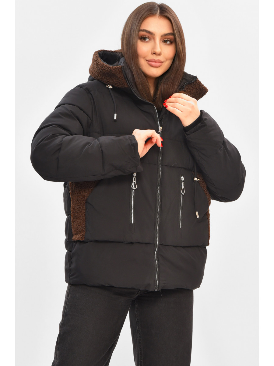 Куртка жіноча демісезонна чорного кольору 2313 208523C