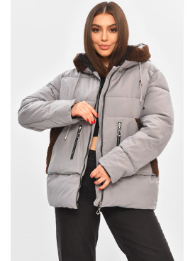 Куртка жіноча демісезонна сірого кольору 2313 208524C