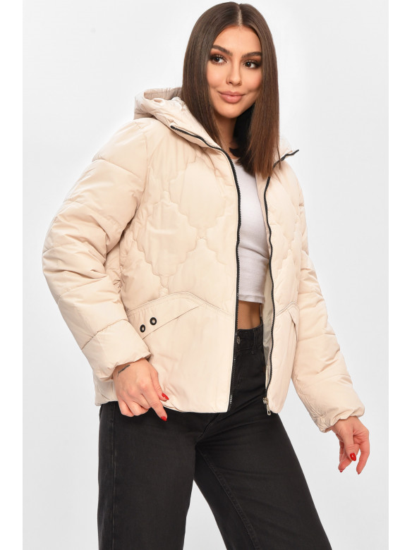 Куртка жіноча демісезонна молочного кольору 8032 208526C
