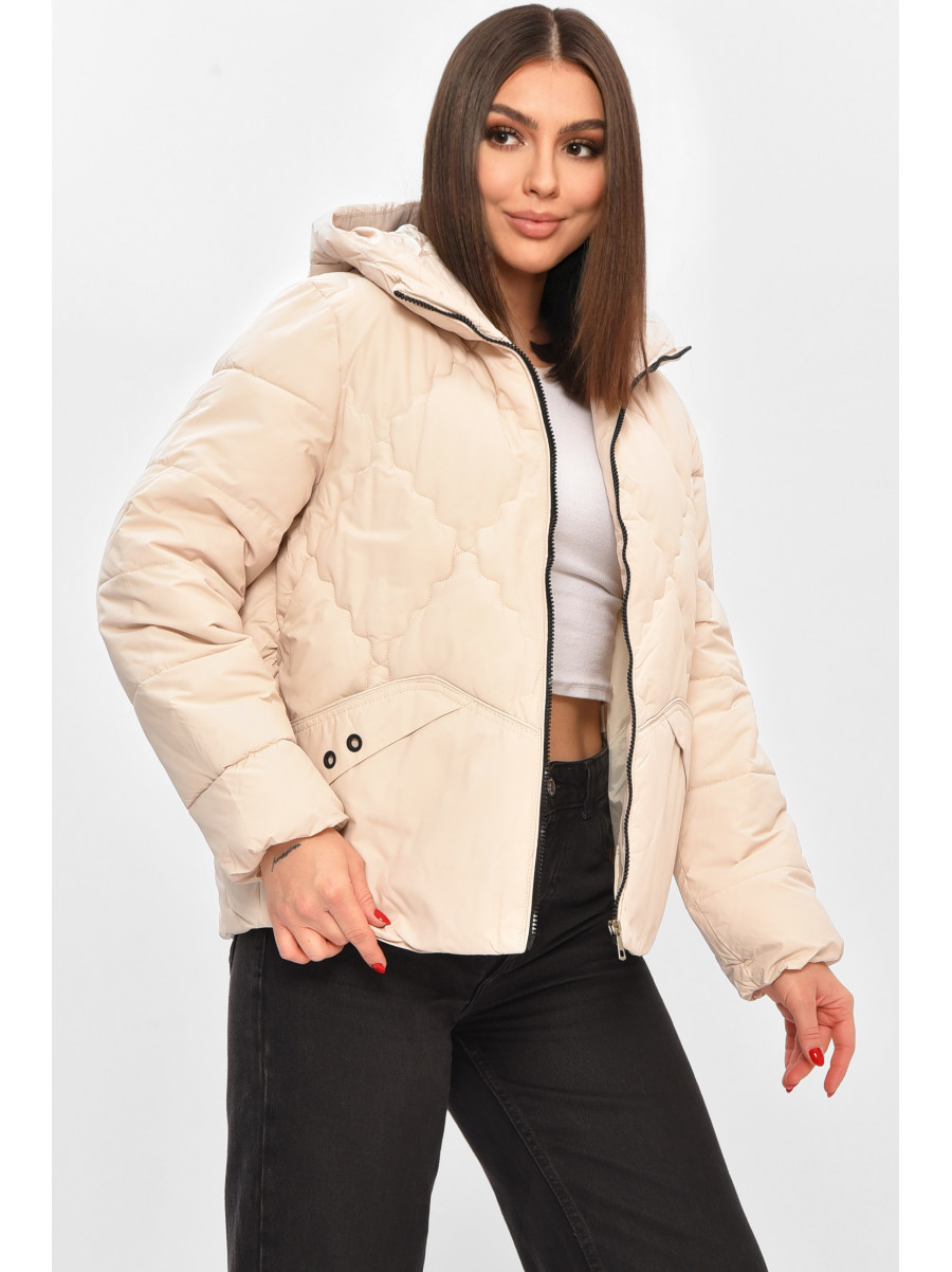 Куртка жіноча демісезонна молочного кольору 8032 208526C
