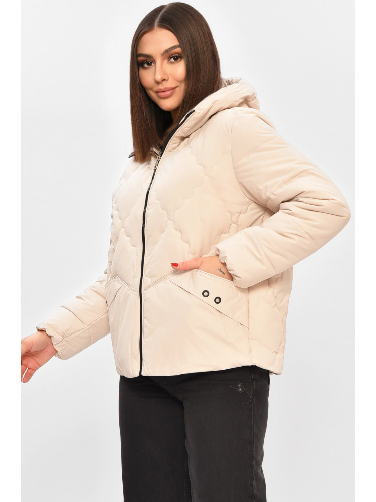 Куртка жіноча демісезонна молочного кольору 8032 208526C