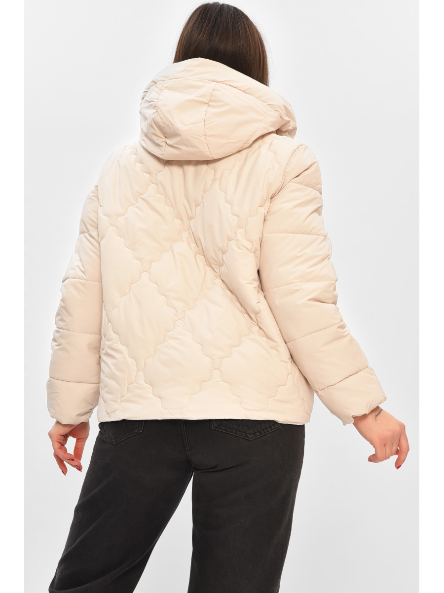 Куртка жіноча демісезонна молочного кольору 8032 208526C