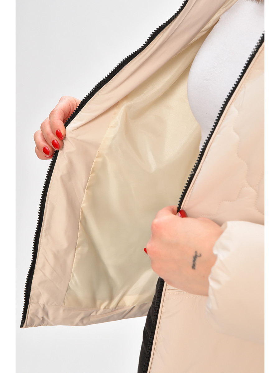 Куртка жіноча демісезонна молочного кольору 8032 208526C