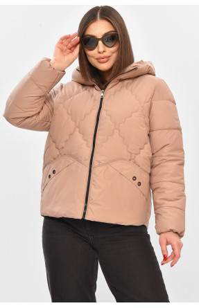 Куртка жіноча демісезонна бежевого кольору 8032 208528C