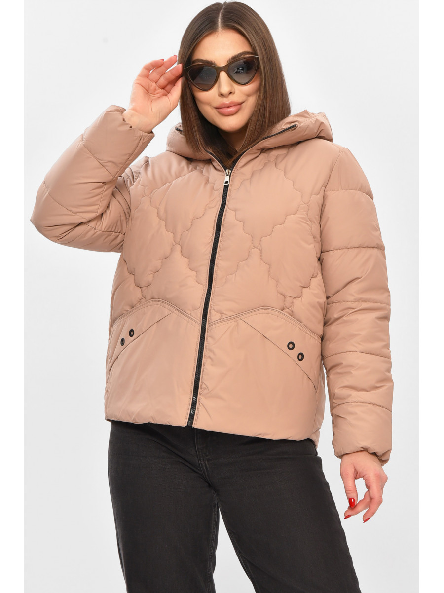 Куртка жіноча демісезонна бежевого кольору 8032 208528C