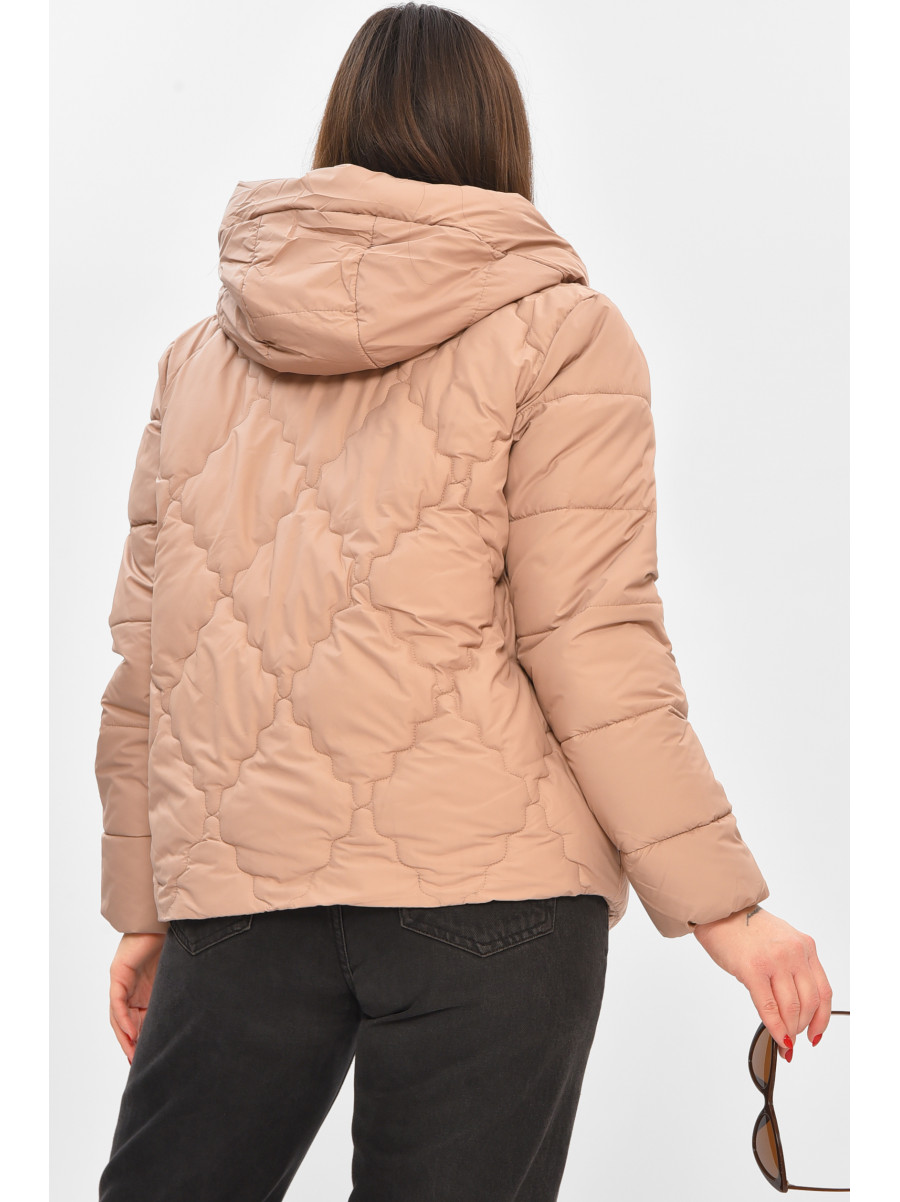 Куртка жіноча демісезонна бежевого кольору 8032 208528C