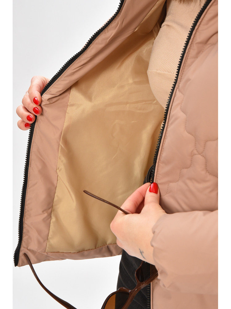 Куртка жіноча демісезонна бежевого кольору 8032 208528C