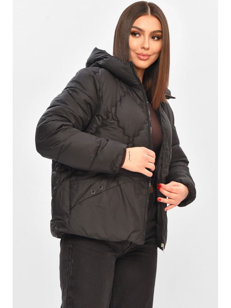 Куртка жіноча демісезонна чорного кольору 8032 208529C
