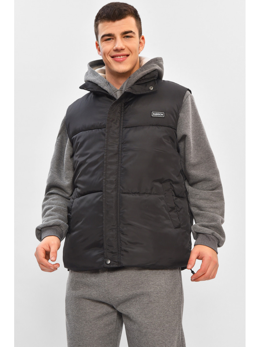 Жилетка мужская демисезонная черного цвета b-1 208535C