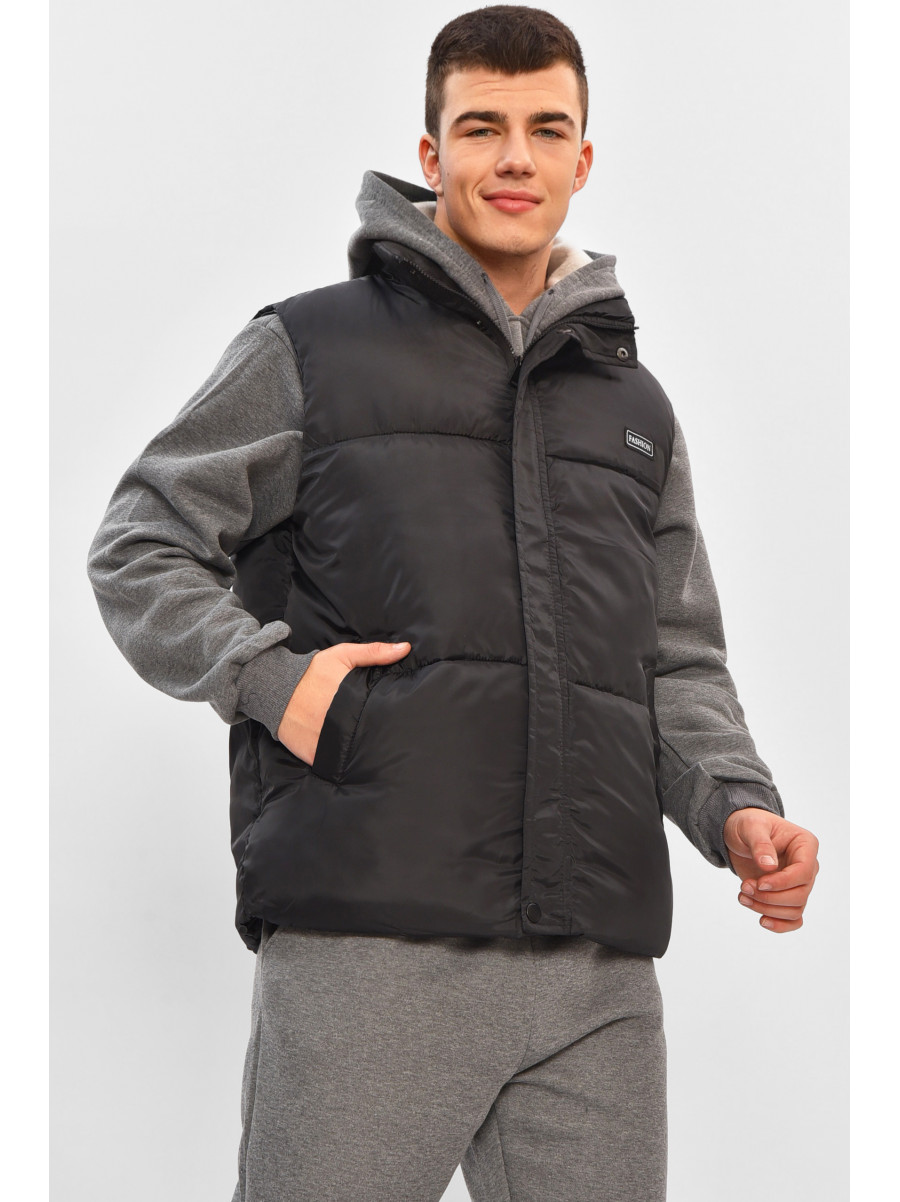 Жилетка мужская демисезонная черного цвета b-1 208535C