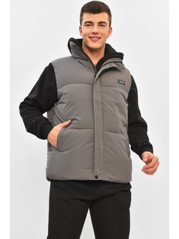 Жилетка мужская демисезонная серого цвета b-1 208536C