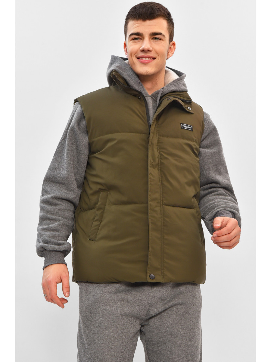 Жилетка мужская демисезонная цвета хаки b-1 208537C
