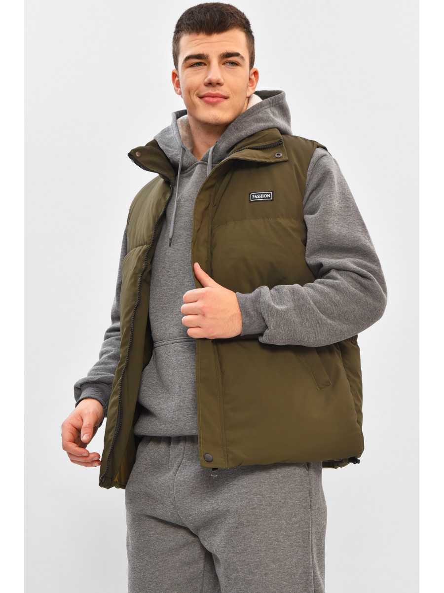 Жилетка мужская демисезонная цвета хаки b-1 208537C