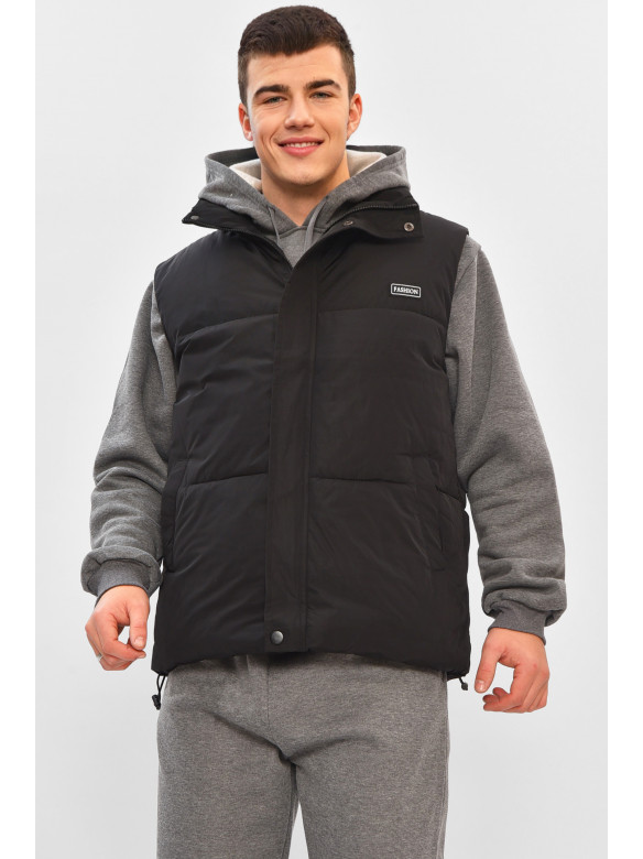Жилетка мужская демисезонная черного цвета b-1 208538C