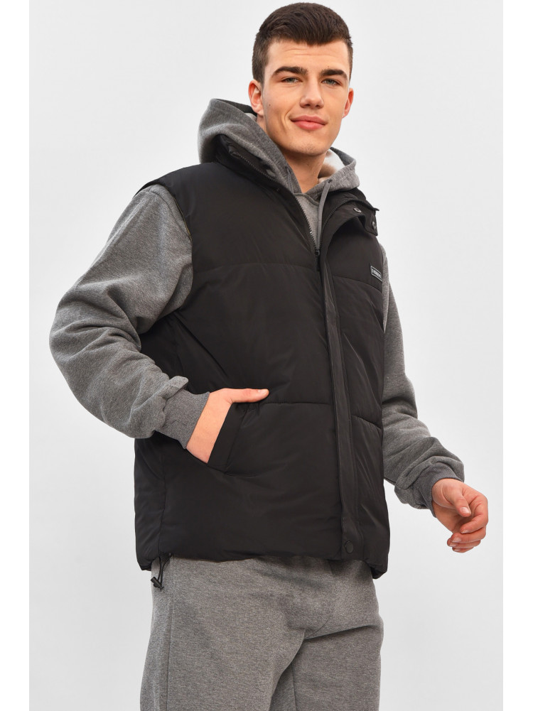 Жилетка мужская демисезонная черного цвета b-1 208538C