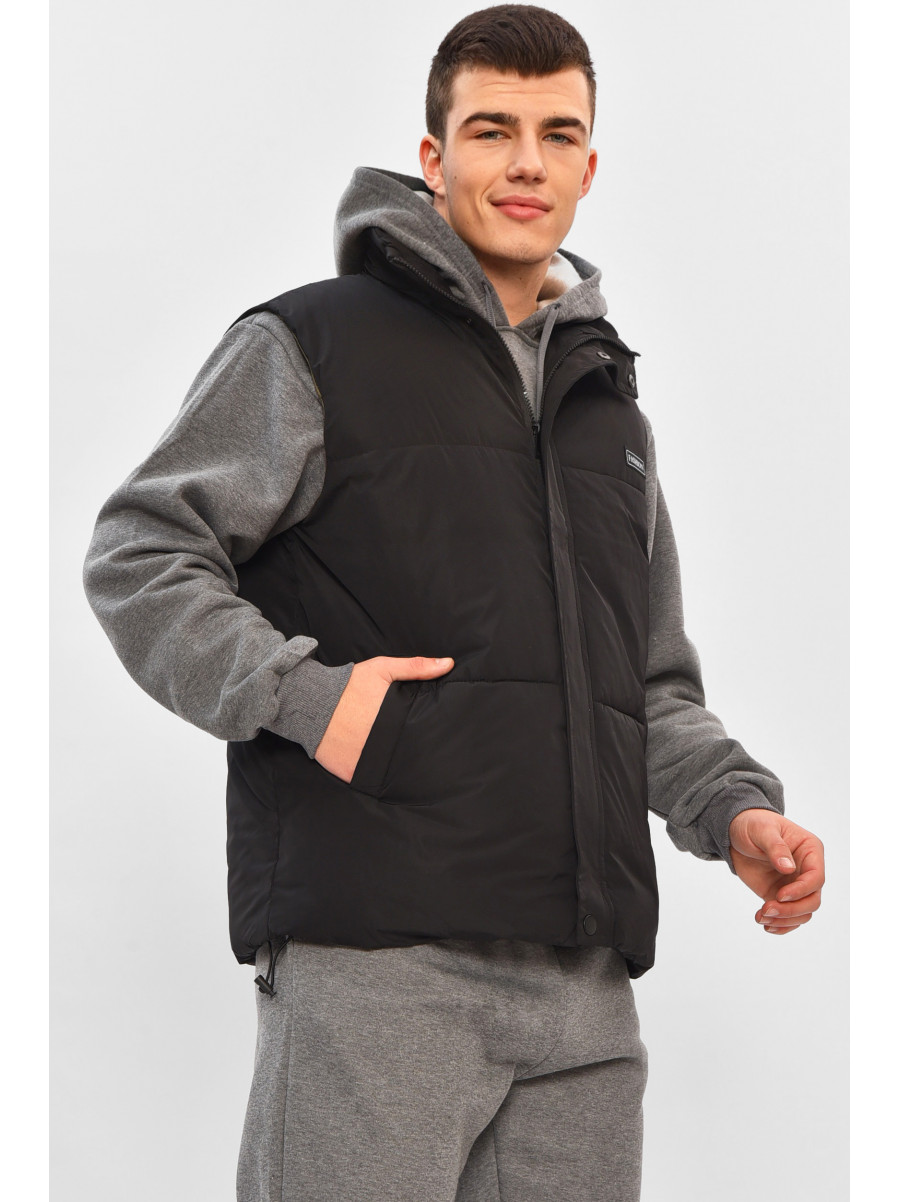 Жилетка мужская демисезонная черного цвета b-1 208538C