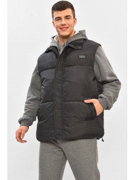 Жилетка мужская демисезонная черного цвета b-1 208539C