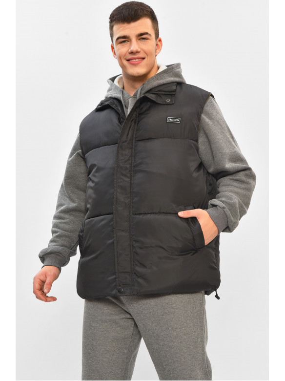 Жилетка мужская демисезонная черного цвета b-1 208539C