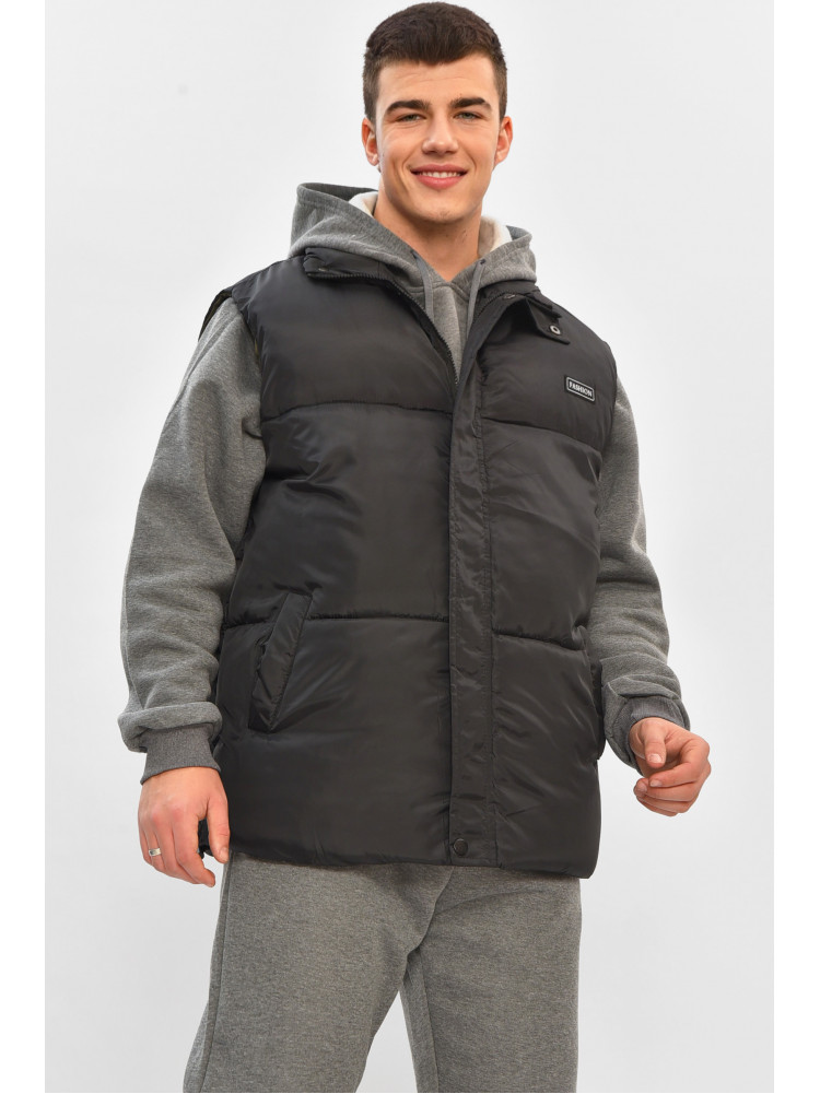 Жилетка мужская демисезонная черного цвета b-1 208539C