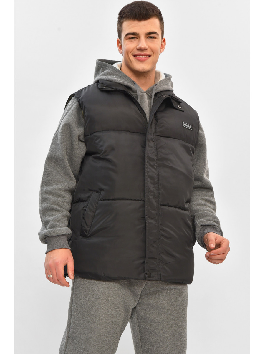 Жилетка мужская демисезонная черного цвета b-1 208539C