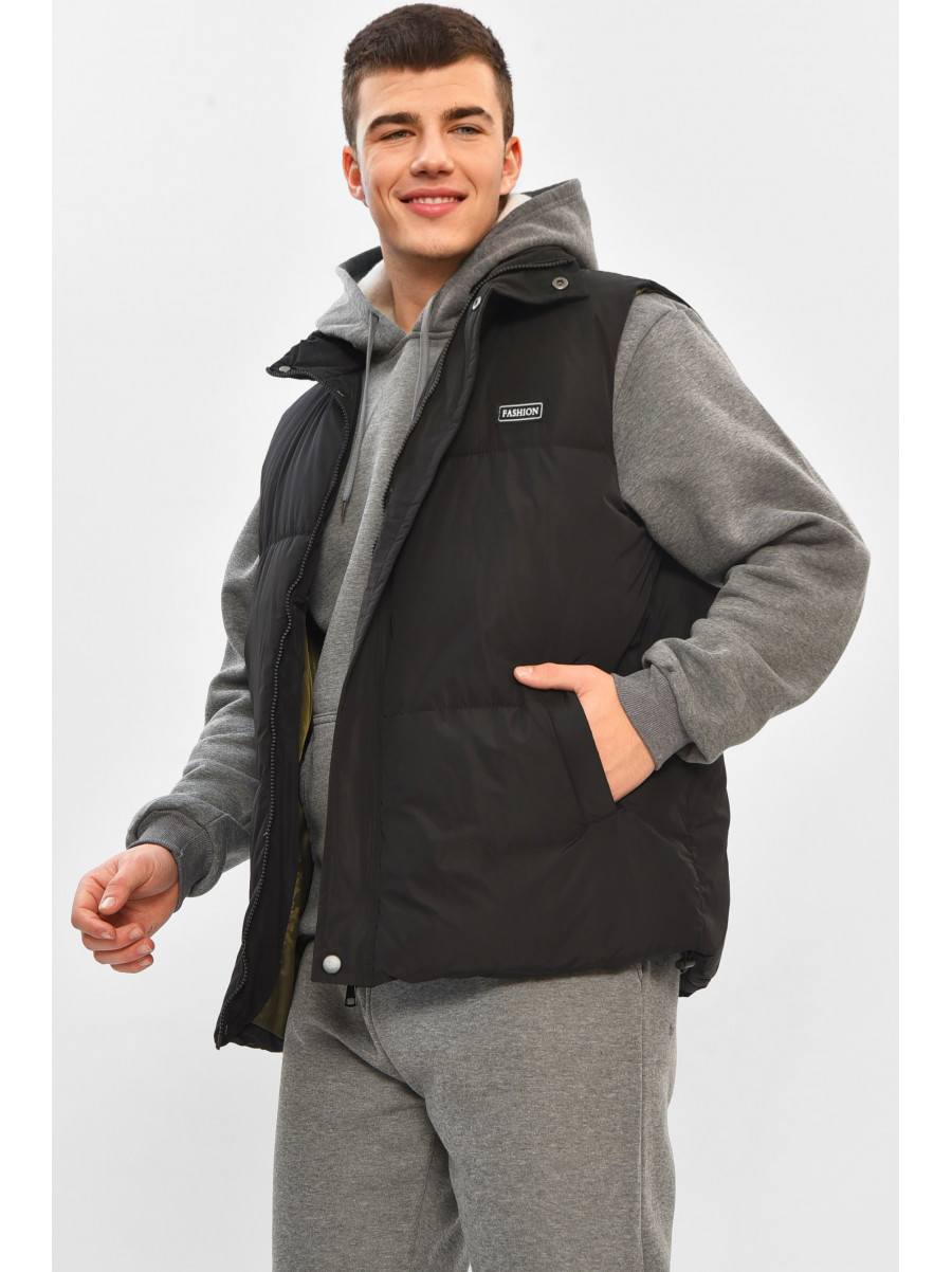 Жилетка мужская демисезонная черного цвета b-1 208540C