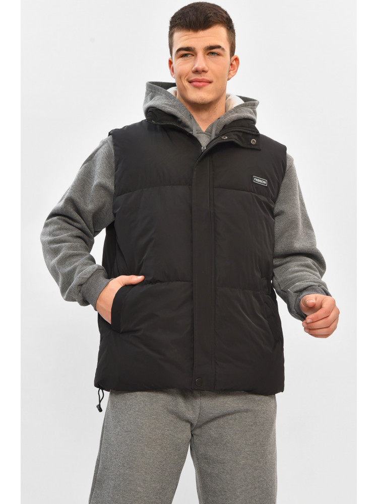 Жилетка мужская демисезонная черного цвета b-1 208540C