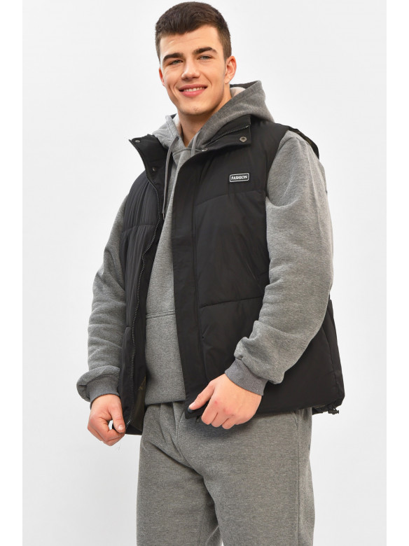 Жилетка мужская демисезонная черного цвета b-1 208541C