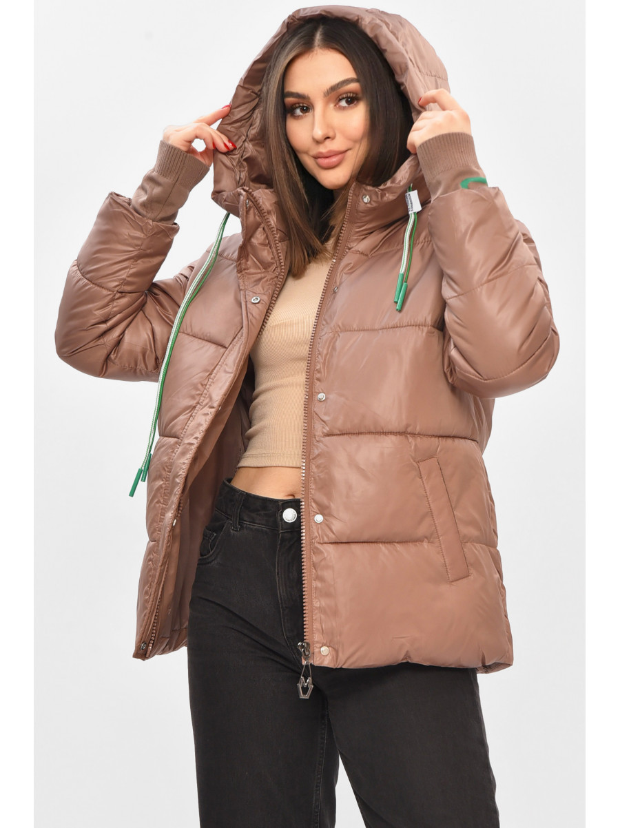 Куртка жіноча демісезонна кольору мокко 1108 208545C