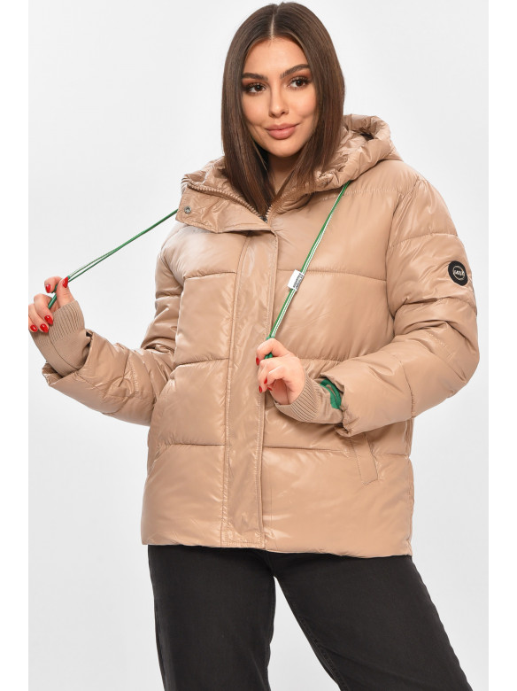 Куртка жіноча демісезонна бежевого кольору 1108 208546C
