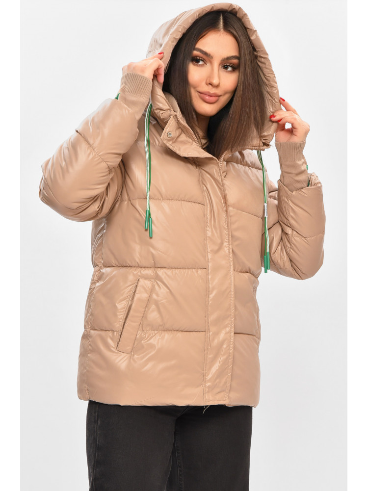 Куртка жіноча демісезонна бежевого кольору 1108 208546C