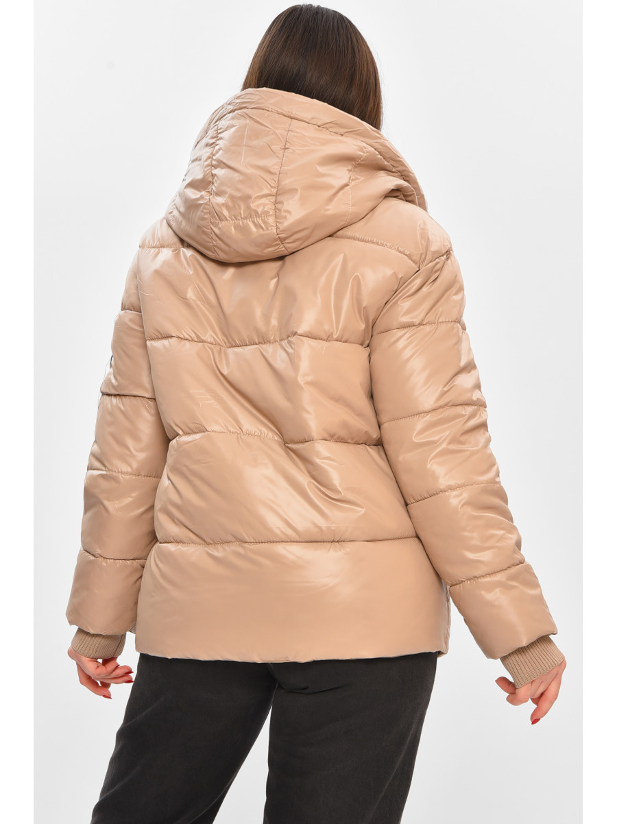 Куртка жіноча демісезонна бежевого кольору 1108 208546C