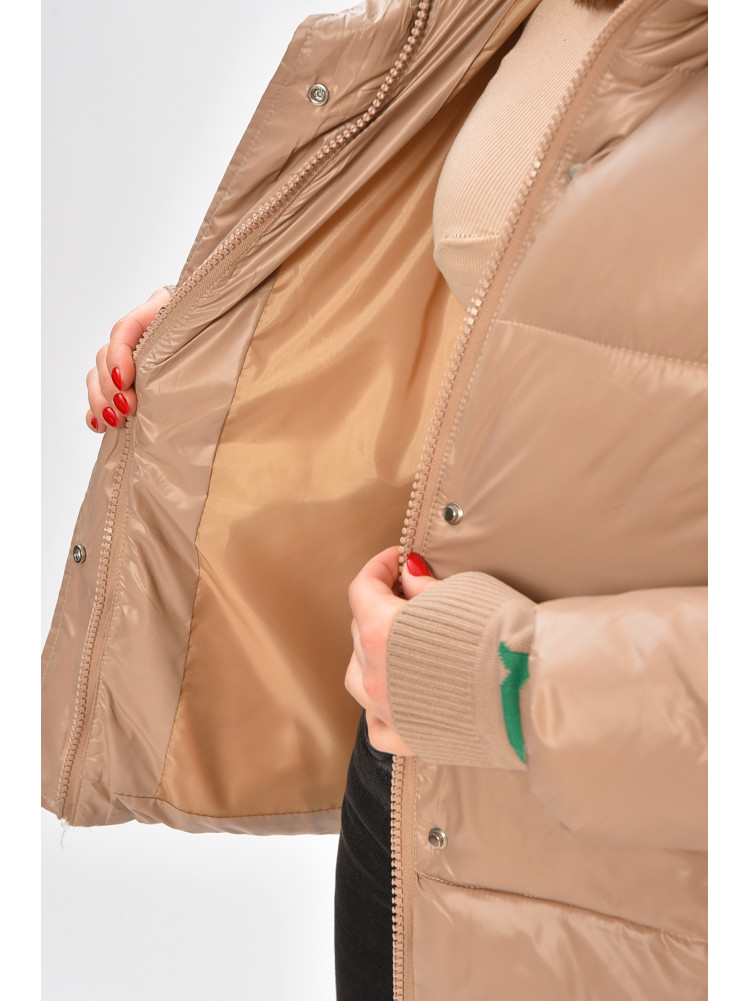 Куртка жіноча демісезонна бежевого кольору 1108 208546C