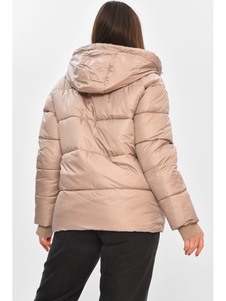 Куртка жіноча демісезонна темно-бежевого кольору 1108 208547C