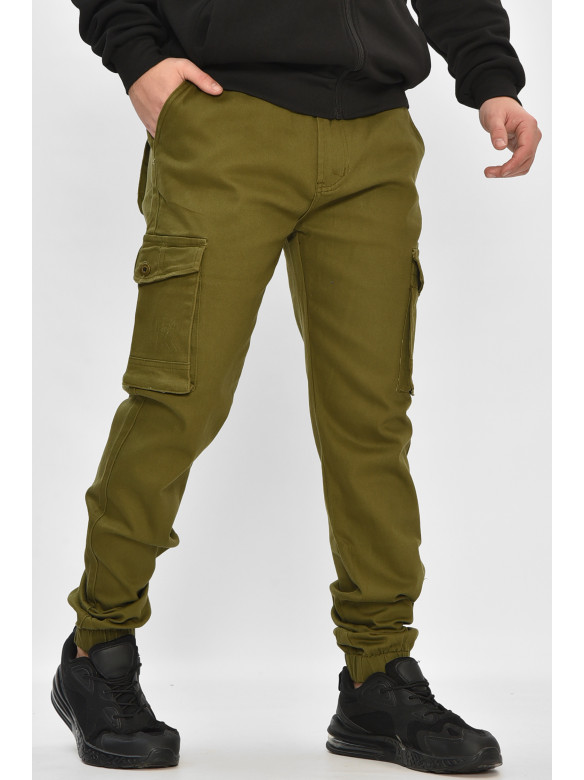 Джинсы мужские однотонные цвета хаки RT8080 208552C