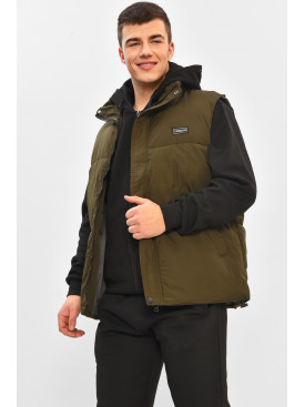 Жилетка мужская демисезонная цвета хаки b-1 208567C