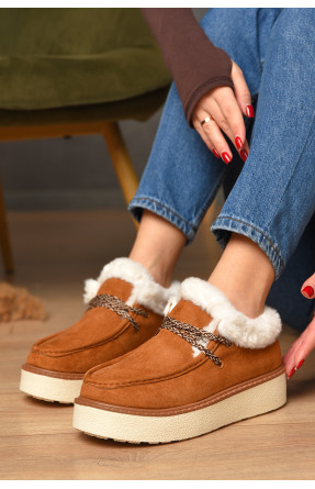 Лофери жіночі на хутрі світло-коричневого кольору М203-2 208571C Лофери жіночі на хутрі світло-коричневого кольору М203-2 208571C