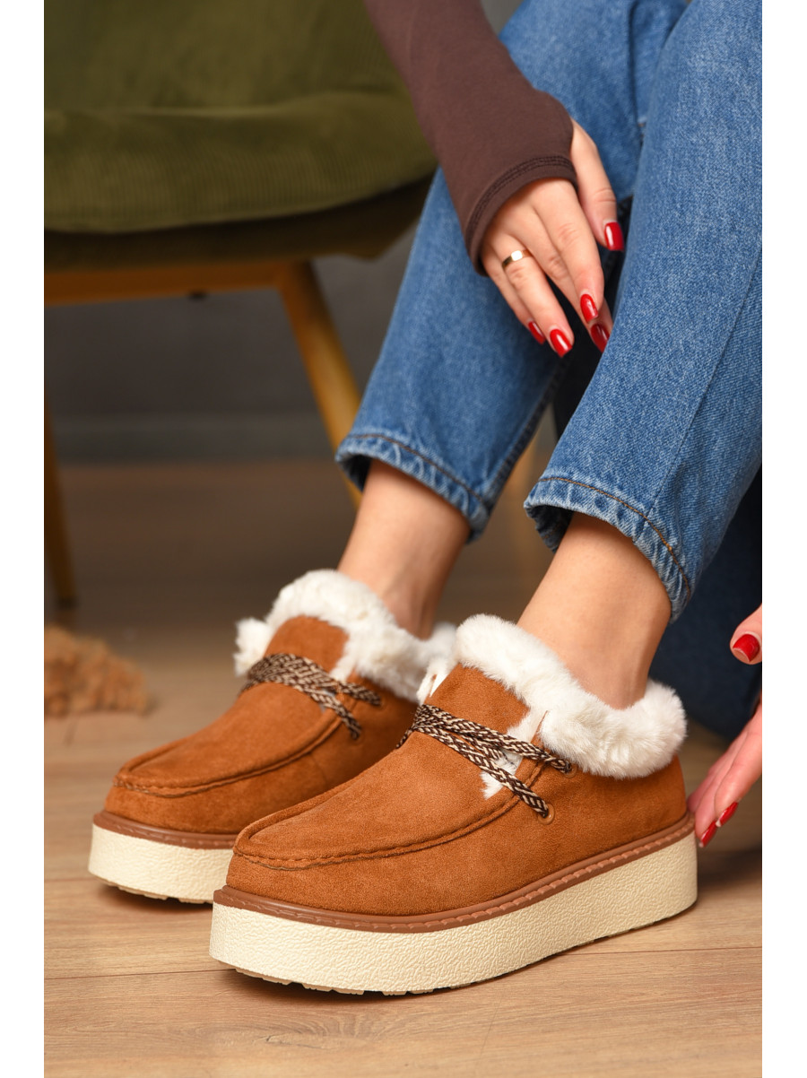 Лофери жіночі на хутрі світло-коричневого кольору М203-2 208571C