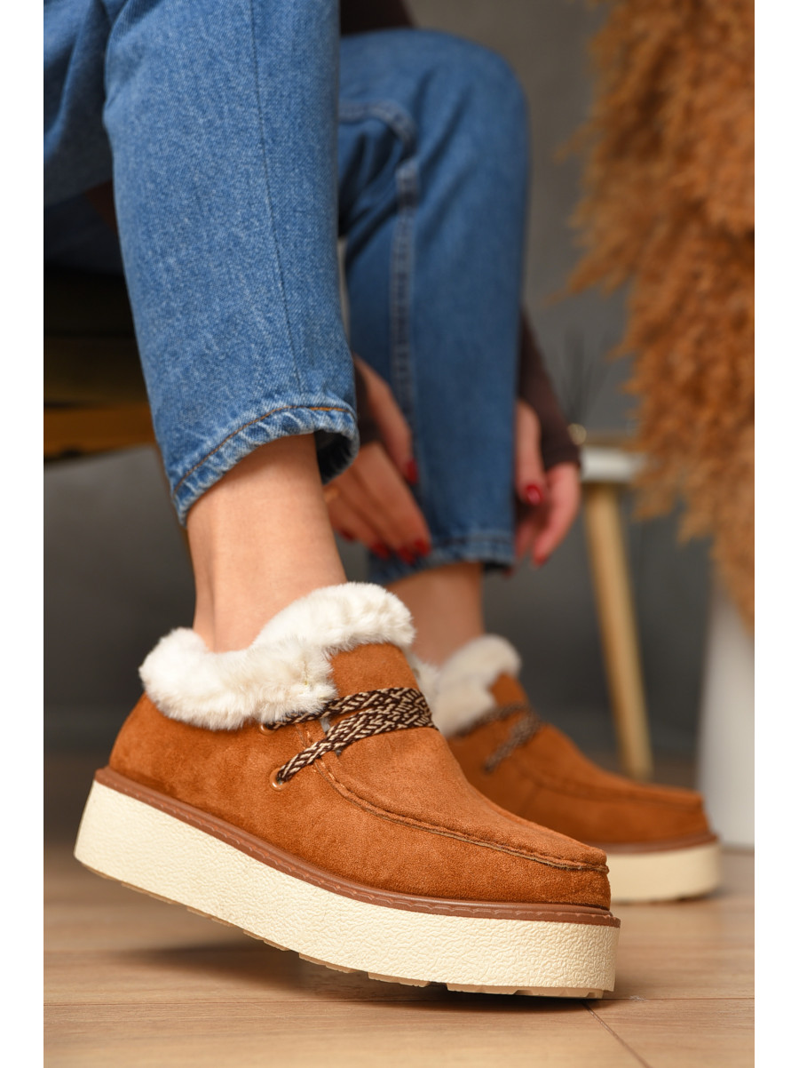 Лофери жіночі на хутрі світло-коричневого кольору М203-2 208571C