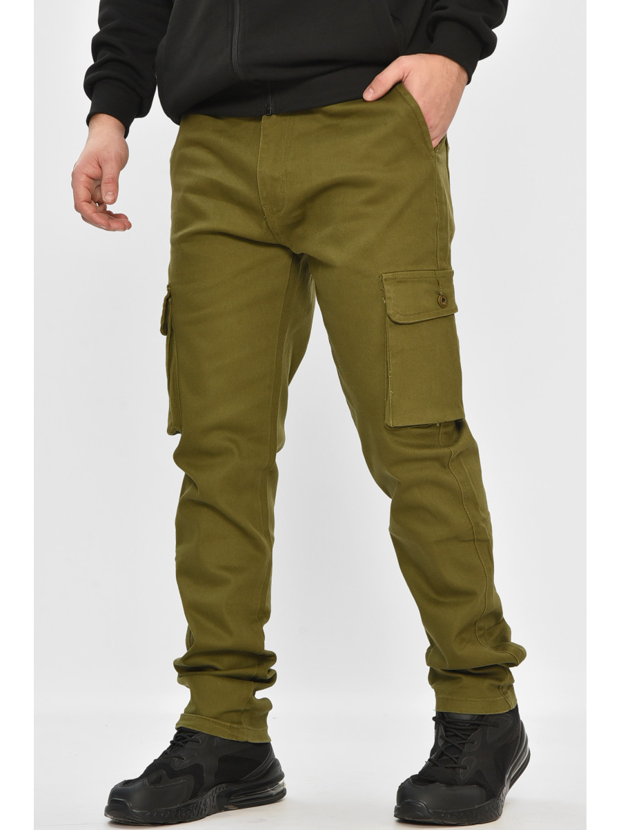 Джинсы мужские однотонные цвета хаки RT8086 208573C