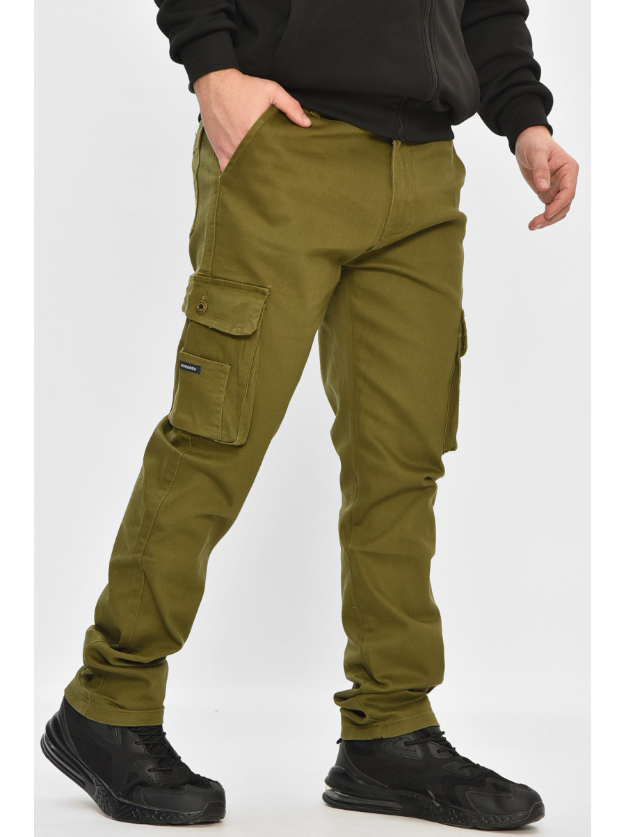 Джинсы мужские однотонные цвета хаки RT8086 208573C