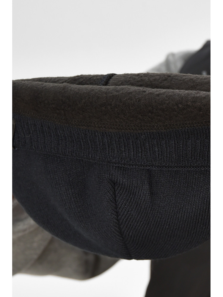 Шапка мужская на флисе темно-синего цвета 208576C