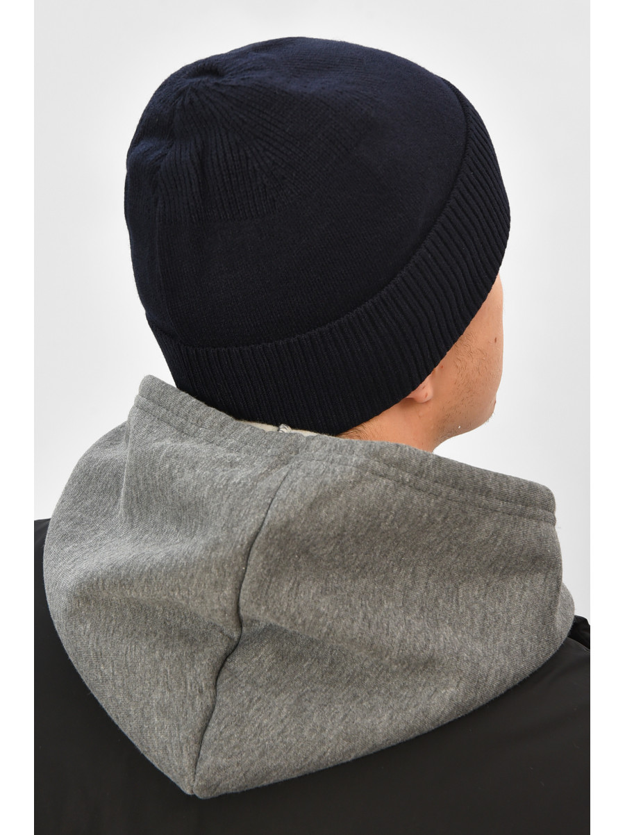Шапка мужская на флисе темно-синего цвета 208577C