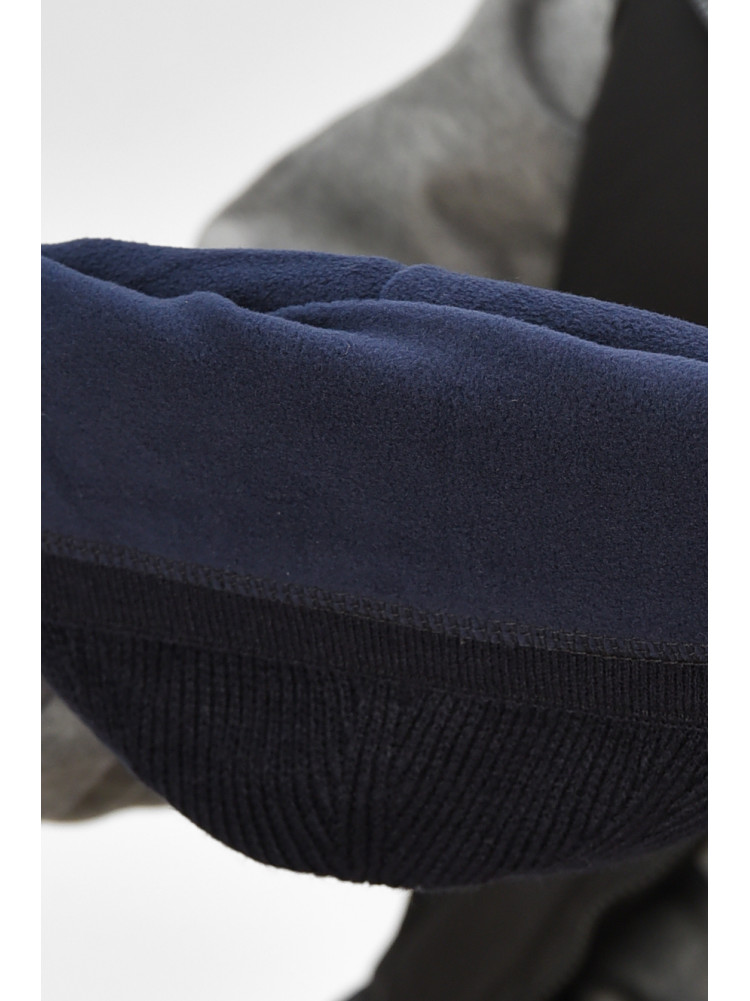 Шапка мужская на флисе темно-синего цвета 208577C